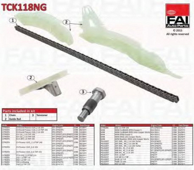 FAI AUTOPARTS tck118ng -  Комплект цепи привода распредвала
